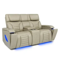 Power Modular Reclining Loveseat with Massage, Heat, and Console - 3 pcs