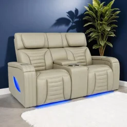Power Modular Reclining Loveseat with Massage, Heat, and Console - 3 pcs