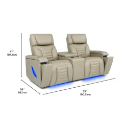 Power Modular Reclining Loveseat with Massage, Heat, and Angular Console - 3 pcs