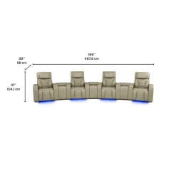 Power Modular Reclining Sofa with Massage, Heat, and Angular Consoles - 7 pcs