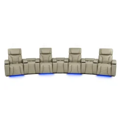 Power Modular Reclining Sofa with Massage, Heat, and Angular Consoles - 7 pcs