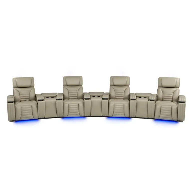 Power Modular Reclining Sofa with Massage, Heat, and Angular Consoles - 7 pcs