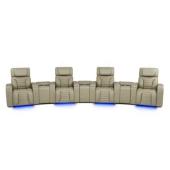Power Modular Reclining Sofa with Massage, Heat, and Angular Consoles - 7 pcs