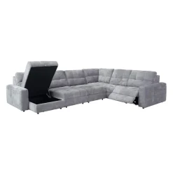 Power Modular Reclining Sectional with 2 Sliders and Left-Side Chaise with Storage - 6 pcs