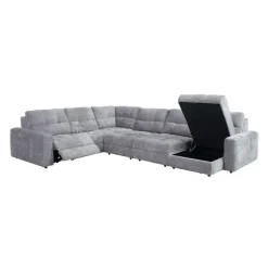 Power Modular Reclining Sectional with 2 Sliders and Right-Side Chaise with Storage - 6 pcs