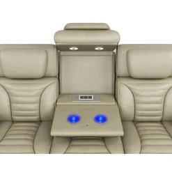 Power Modular Reclining Sofa with Massage, Heat, and Drop-Down Backrest - 3 pcs
