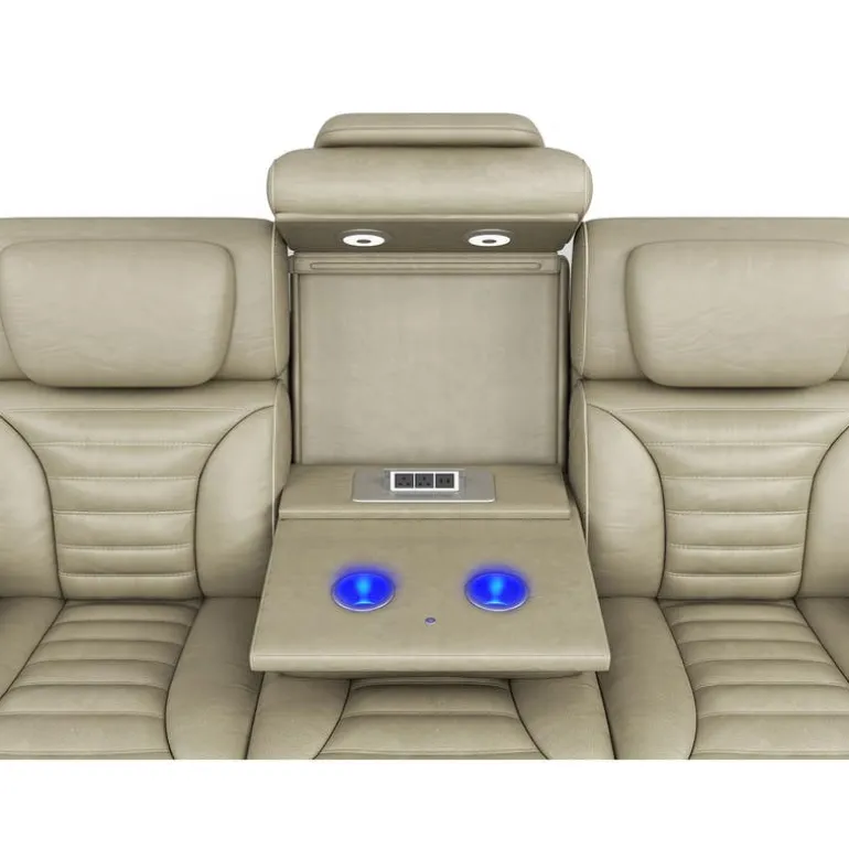 Power Modular Reclining Sofa with Massage, Heat, and Drop-Down Backrest - 3 pcs