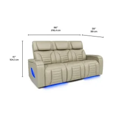 Power Modular Reclining Sofa with Massage, Heat, and Drop-Down Backrest - 3 pcs