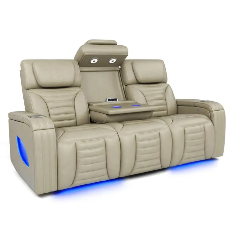Power Modular Reclining Sofa with Massage, Heat, and Drop-Down Backrest - 3 pcs