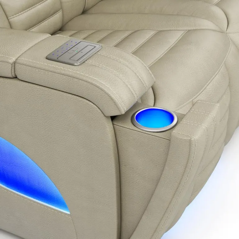 Power Modular Reclining Sofa with Massage, Heat, and Drop-Down Backrest - 3 pcs