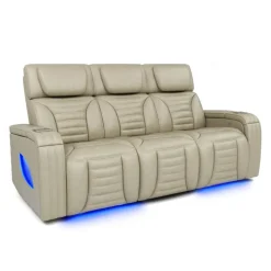 Power Modular Reclining Sofa with Massage, Heat, and Drop-Down Backrest - 3 pcs