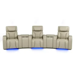 Power Modular Reclining Sofa with Massage, Heat, and Angular Consoles - 5 pcs