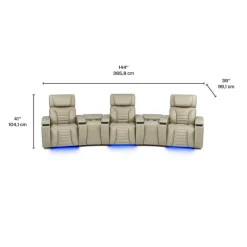 Power Modular Reclining Sofa with Massage, Heat, and Angular Consoles - 5 pcs
