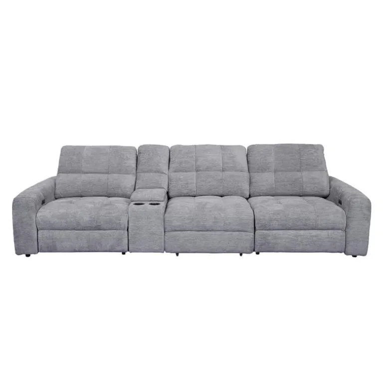 Power Modular Reclining Sofa and Console - 4 pcs