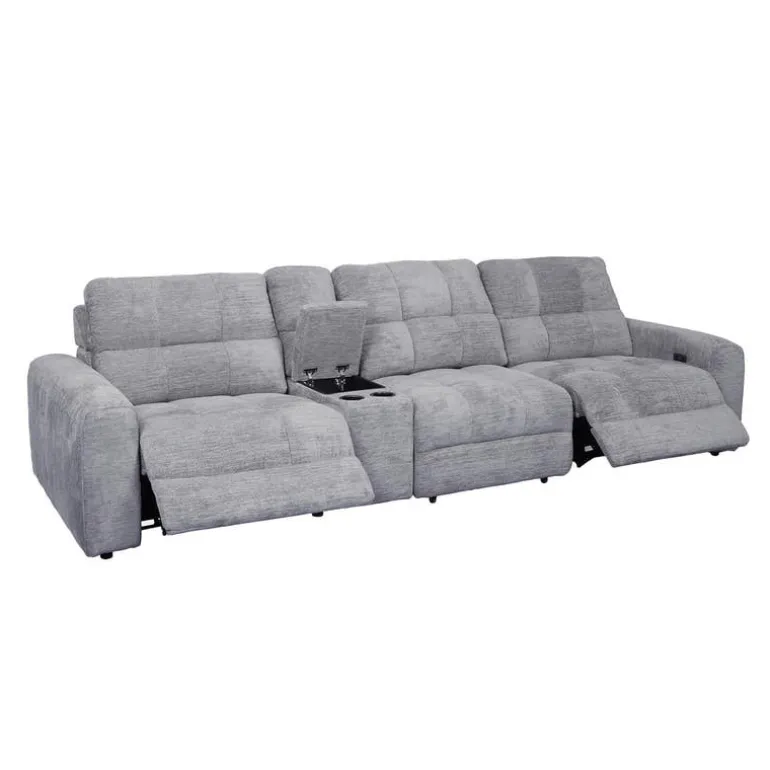 Power Modular Reclining Sofa and Console - 4 pcs