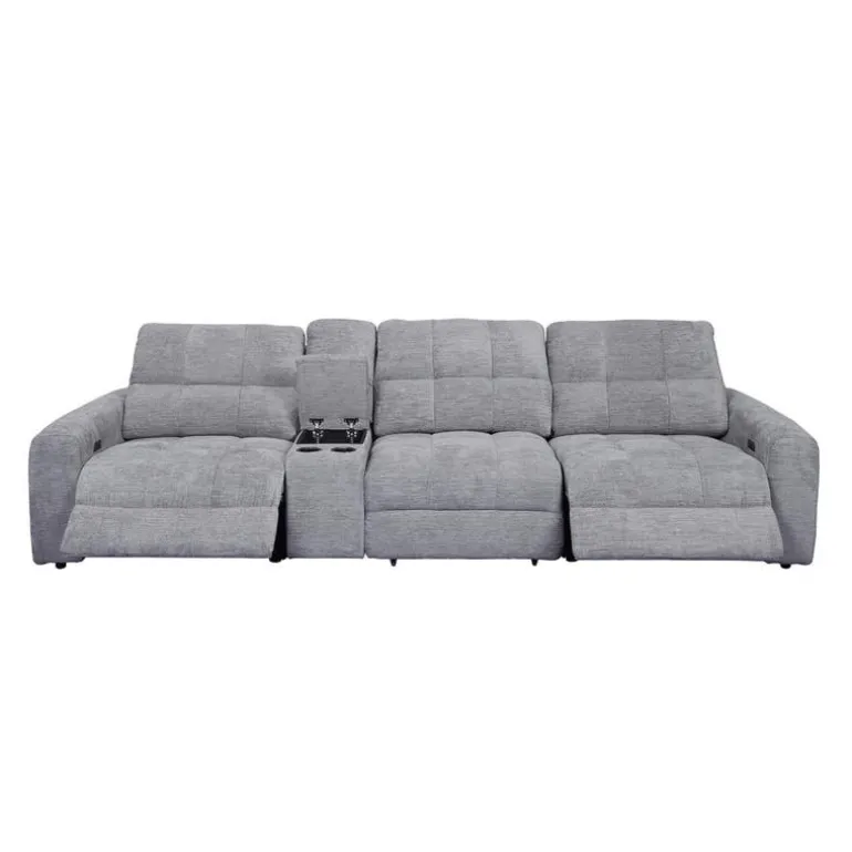 Power Modular Reclining Sofa and Console - 4 pcs