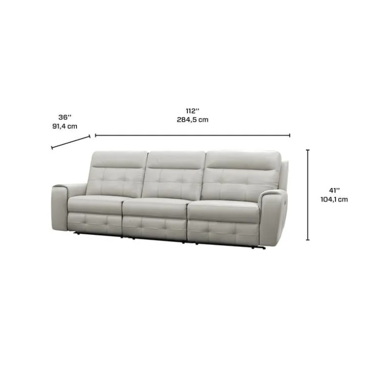 Power Modular Reclining Sofa with Fold-Down Backrest - 3 pcs