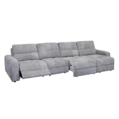Power Modular Reclining Sectional with 1 Slider and Right-Side Chaise with Storage - 4 pcs