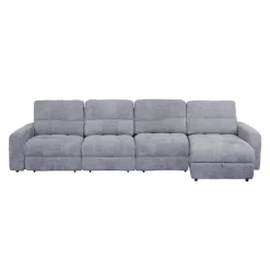 Power Modular Reclining Sectional with 1 Slider and Right-Side Chaise with Storage - 4 pcs