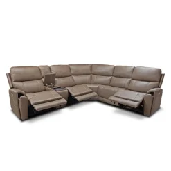 Power Modular Reclining Sectional with Console - 6 pcs
