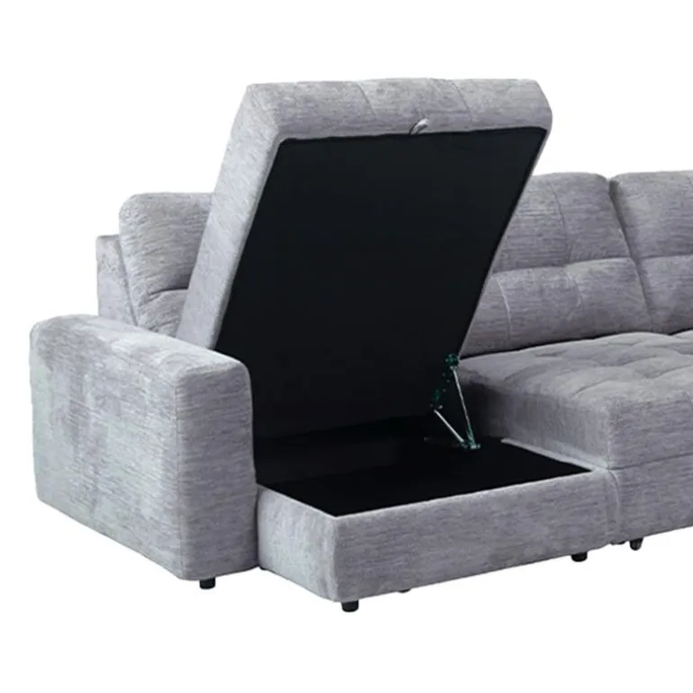 Power Modular Reclining Sectional with 1 Slider and Left-Side Chaise with Storage - 4 pcs