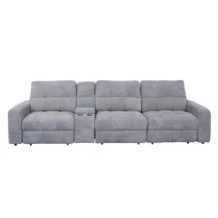Power Modular Reclining Sofa with 1 Slider and Console - 4 pcs