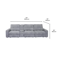 Power Modular Reclining Sofa with 1 Slider and Console - 4 pcs