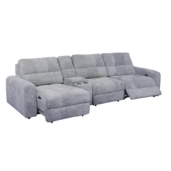 Power Modular Reclining Sofa with 1 Slider and Console - 4 pcs