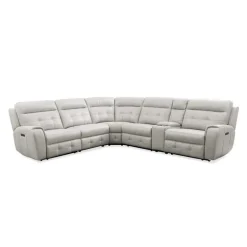 Power Modular Reclining Sectional with Console and Fold-Down Backrest - 6 pcs