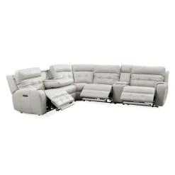 Power Modular Reclining Sectional with Console and Fold-Down Backrest - 6 pcs