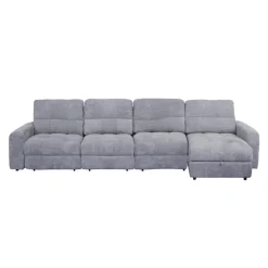 Power Modular Reclining Sectional with 2 Sliders and Right-Side Chaise with Storage - 4 pcs