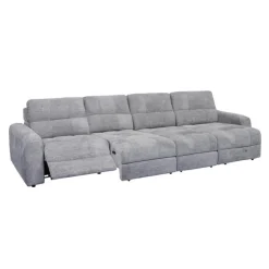 Power Modular Reclining Sectional with 2 Sliders and Right-Side Chaise with Storage - 4 pcs