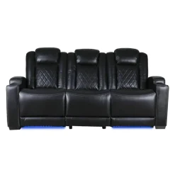 Power Modular Reclining Sofa and Drop-Down Backrest with Reading Lights - 3 pcs
