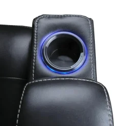 Power Modular Reclining Sofa and Drop-Down Backrest with Reading Lights - 3 pcs