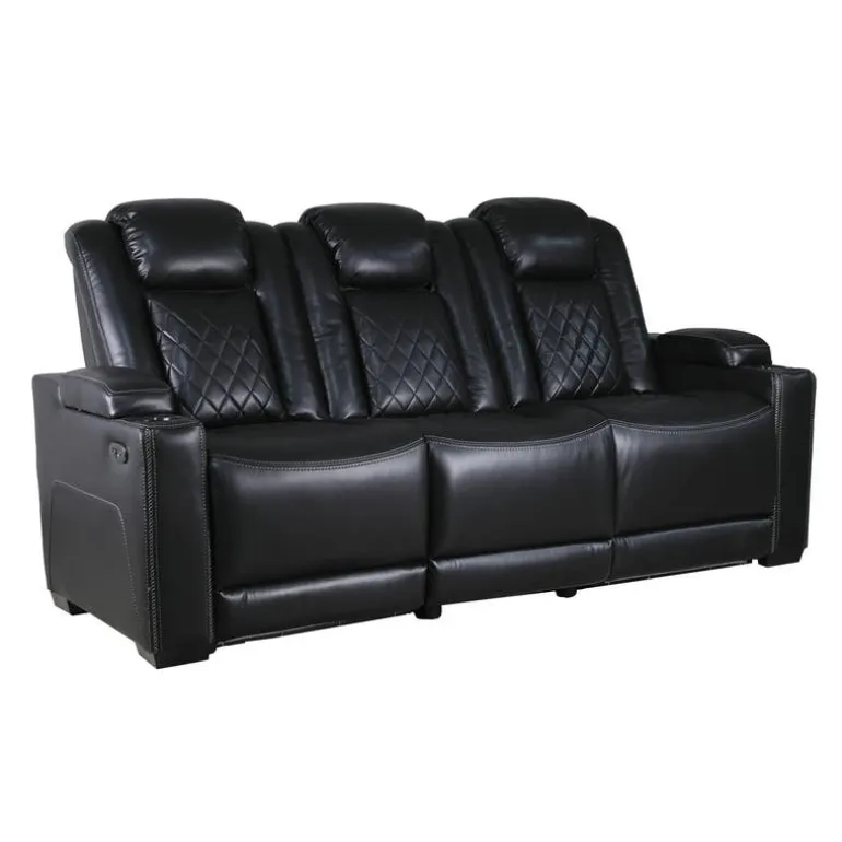 Power Modular Reclining Sofa and Drop-Down Backrest with Reading Lights - 3 pcs