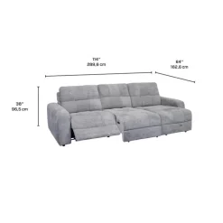 Power Modular Reclining Sofa with 1 Slider and Chaise - 3 pcs
