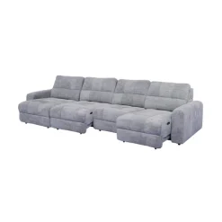 Power Modular Sectional with 2 Sliders and Left-Side Chaise with Storage - 4 pcs