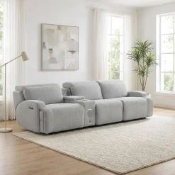 Power Modular Sofa and Console with Built-In Audio System - 4 pcs