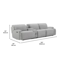 Power Modular Sofa and Console with Built-In Audio System - 4 pcs