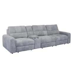 Power Modular Sofa with 2 Sliders and Console - 4 pcs