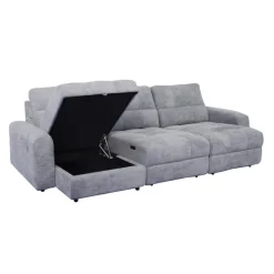 Power Modular Sofa with 2 Sliders and Left-Side Chaise with Storage - 3 pcs