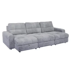 Power Modular Sofa with 2 Sliders and Left-Side Chaise with Storage - 3 pcs