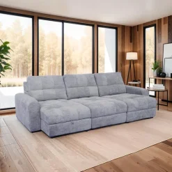 Power Modular Sofa with 2 Sliders and Left-Side Chaise with Storage - 3 pcs