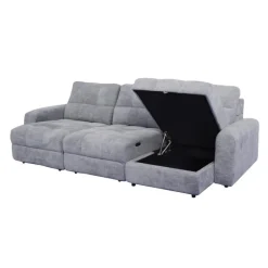 Power Modular Sofa with 2 Sliders and Right-Side Chaise with Storage - 3 pcs
