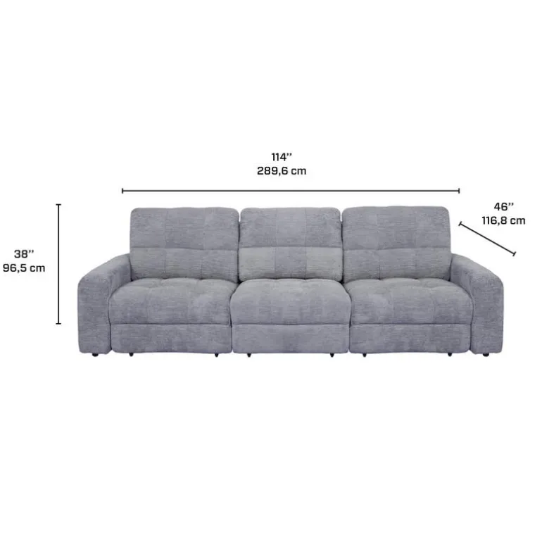Power Modular Sofa with Sliders - 3 pcs