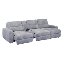 Power Modular Sofa with Sliders and Console - 4 pcs