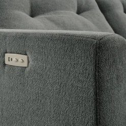 Power Recliner Loveseat and Right-Facing Chaise with Storage - Grey