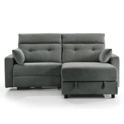 Power Recliner Loveseat and Right-Facing Chaise with Storage - Grey