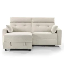 Power Recliner Loveseat and Left-Facing Chaise with Storage - Beige