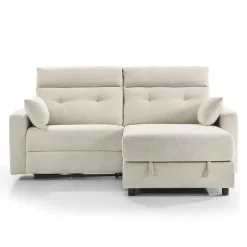Power Recliner Loveseat and Right-Facing Chaise with Storage - Beige